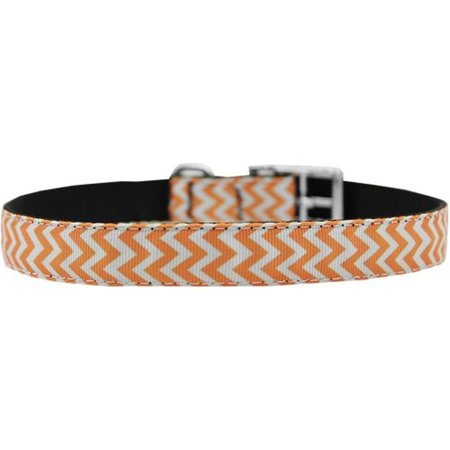 UNCONDITIONAL LOVE 0.75 in. Chevrons Nylon Dog Collar with Classic BuckleOrange Size 18 UN742538